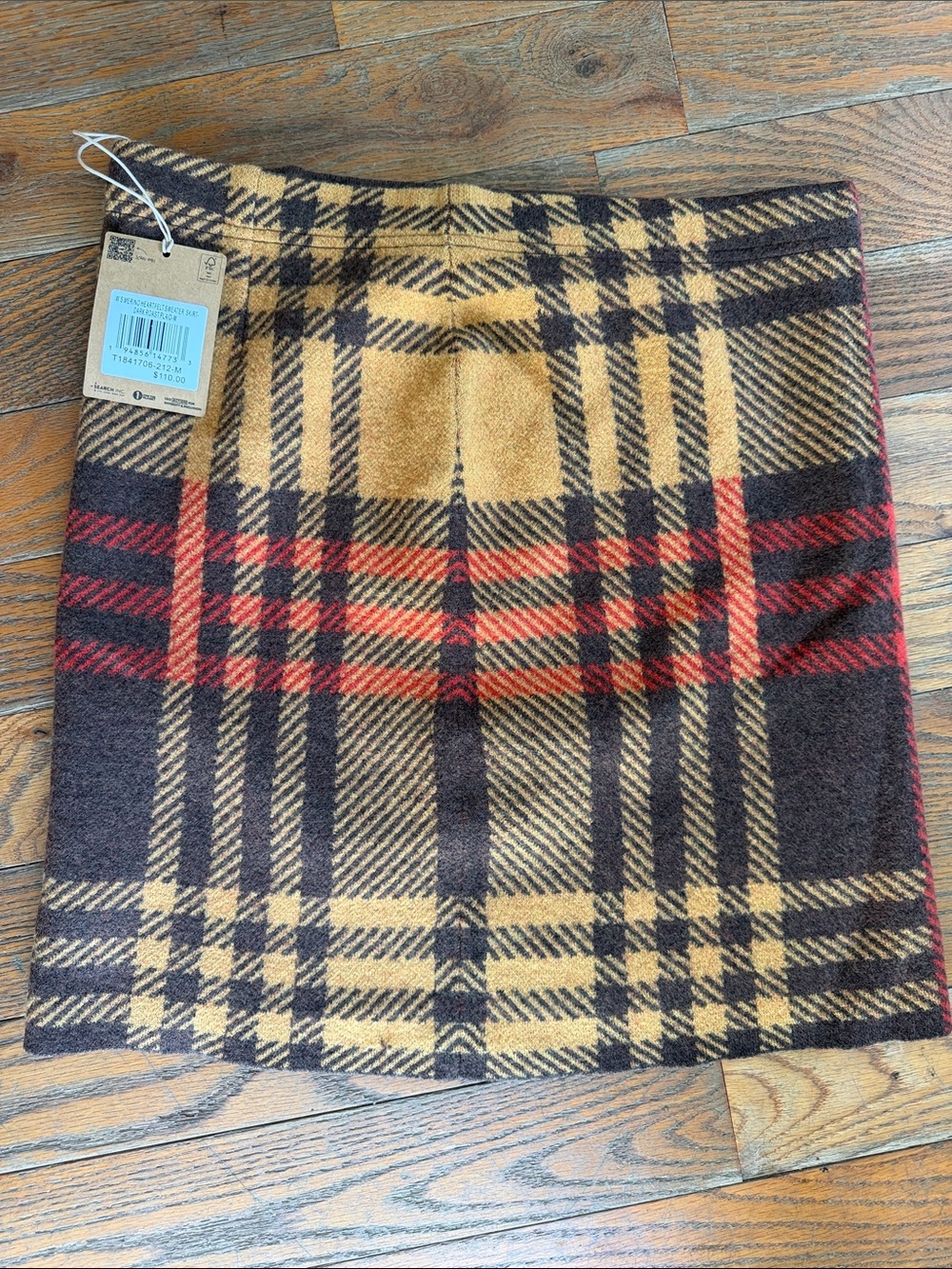 Toad&Co Plaid NWT Merino Wool Sweater Skirt